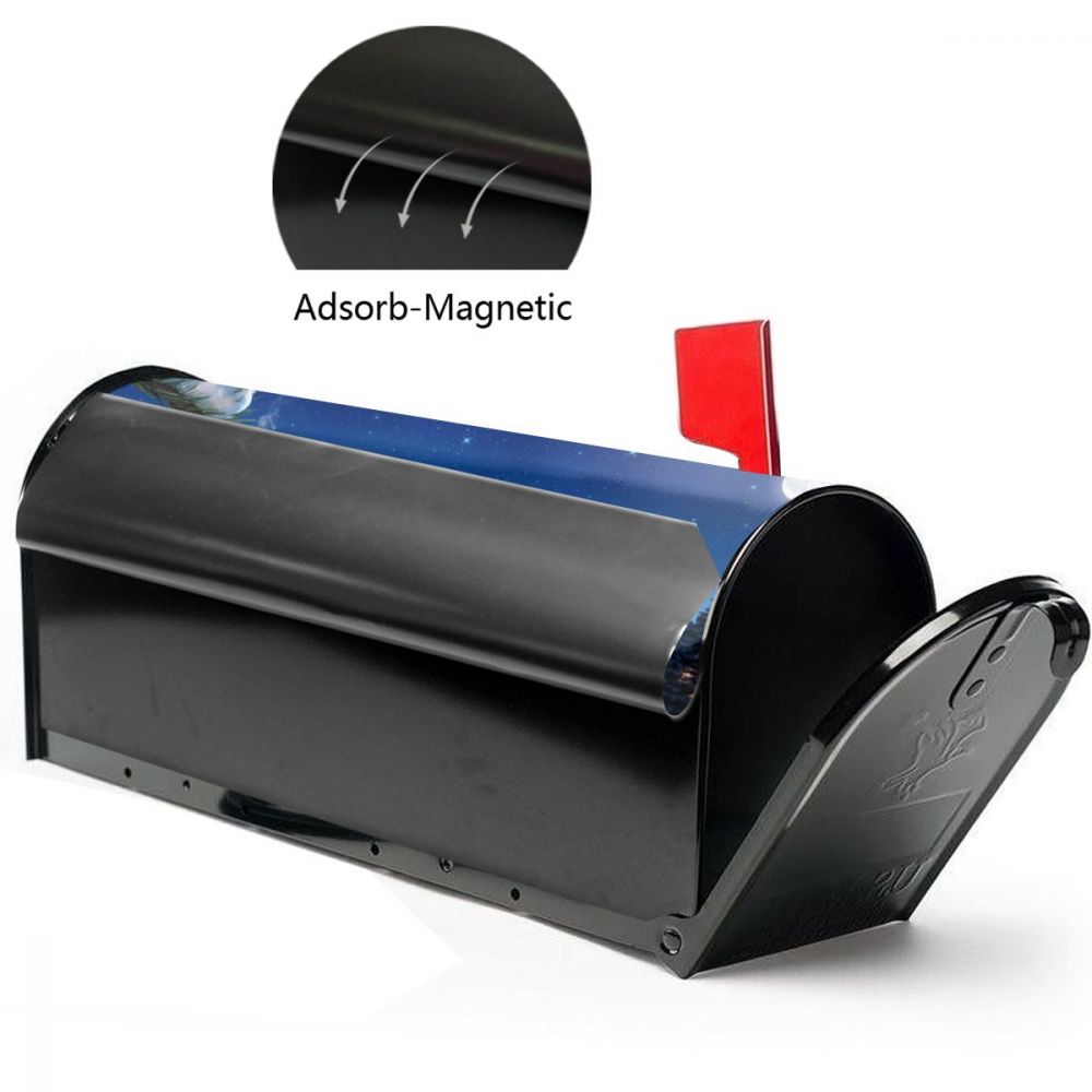 Christmas Party In The Snow Mailbox Cover Happy Year Mailbox Wraps Magnetic Post Box Cover for Garden Yard