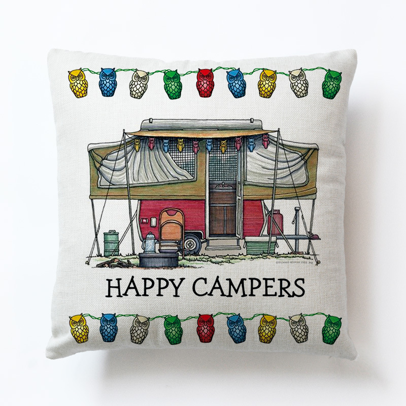 Novel Cartoon Hond Auto Bus Kampeerders Kussenslopen Siësta Kussenhoes Decoratie Sofa Rugleuning 45X45Cm Baby Kids: D8