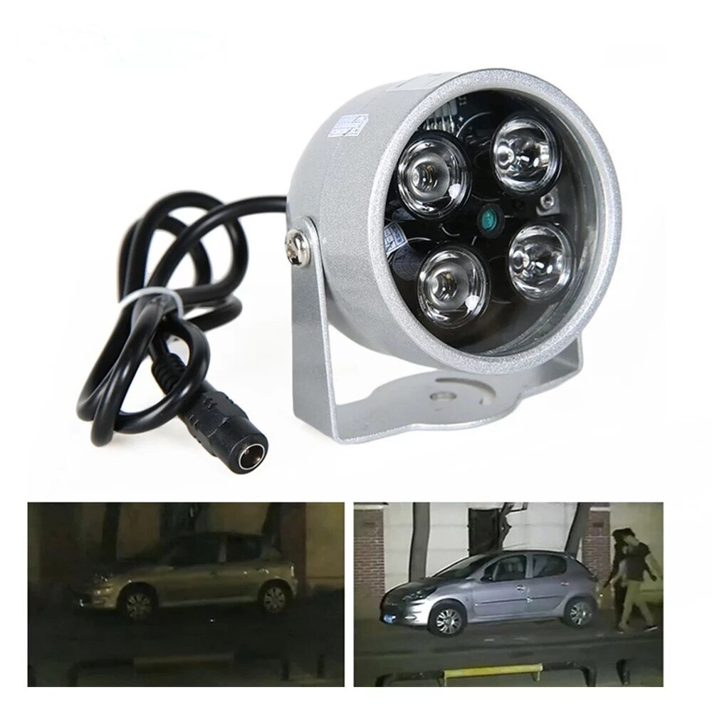 4IR LED High Power Light Infrared Illuminator IR Night Vision For CCTV Security Cameras Fill Lighting Metal Gray Dome Waterproof