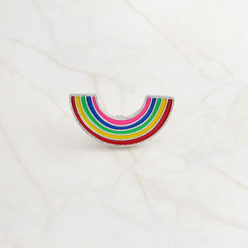 1 Stuk Leuke Cartoon Badge Regenboog Corsage Set Rainbow Cloud Geschilderd Metalen Broche Zak Jas Decoratie Broche Badge Revers Pin: 8