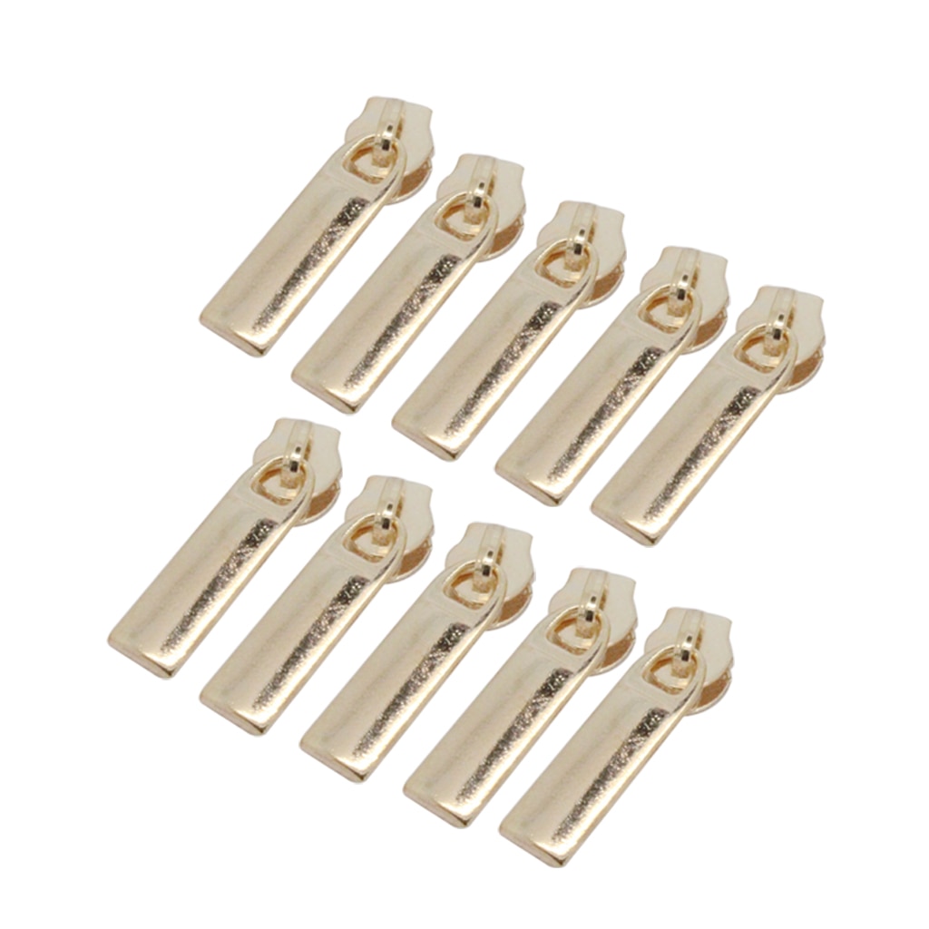 10Pcs Vergulde #3 Fix Zip Puller/Rits Pull Sliders Zip Hoofd Rits Reparatie Instant Kit Verwijderbare rescue Vervanging 7x25mm