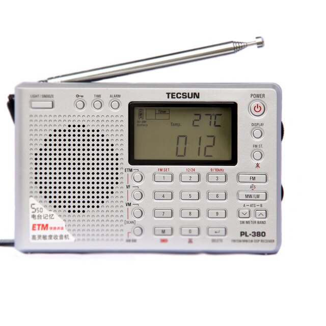 Tecsun PL-380 Full Band Radio Digital Demodulation Stereo PLL Portable Radio FM /LW/SW/MW DSP Receiver Internet Radio
