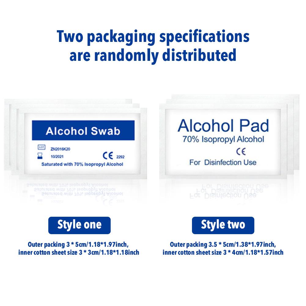 100pcs Alcohol Prep Swap Pad Wet Wipe For Antiseptic Skin Cleaning Care Jewelry Mobile Phone Glasses Clean Tool Alcohol Pads