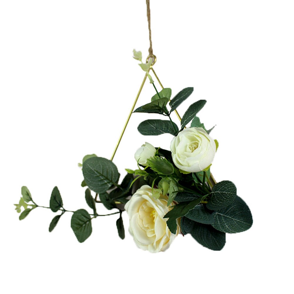 Gør-det-selv jernring guirlande kunstig plante blomsterstativ julekrans blomster bøjle gør det selv bryllup/fest/boligindretning