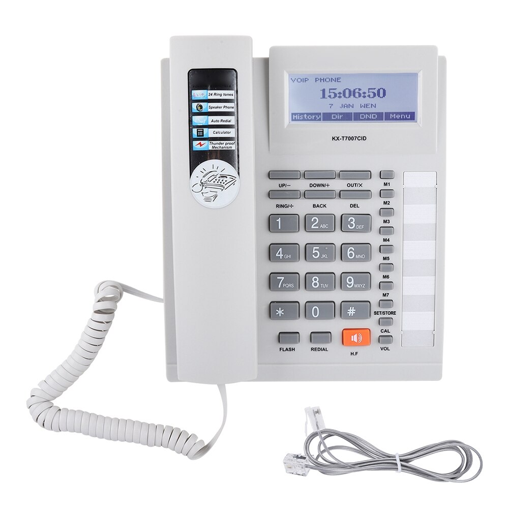 Desktop Draadgebonden Telefoon Grote Knoppen Extension Set Vaste Telefoon Met Speakerphone Met Lcd-scherm: WHITE