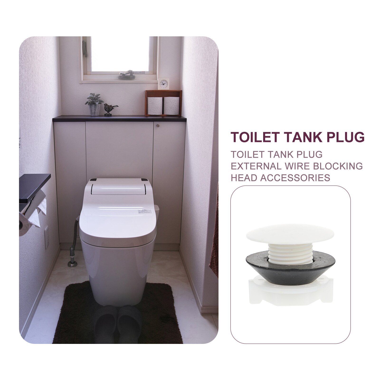 2Pcs Toilet Tank Plug Plastic 1/2inch Water Tower Plug Bathroom Accessories