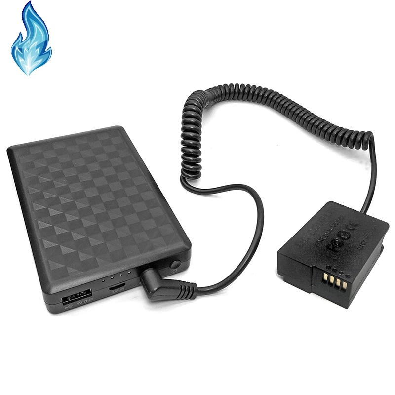 Powerbank + dmw blc 12 dcc 8 dc koppeling voor panasonic camera's lumix dmc  fz2500 fz2000 fz1000 fz200 fz300 g5 g6 g7 gx8 g80 g81 g85