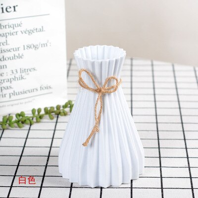 Plastic Vazen Woondecoratie Imitatie Keramische Vazen Europese Bruiloft Moderne Decoraties Onbreekbaar Creatieve Eenvoud: origami white