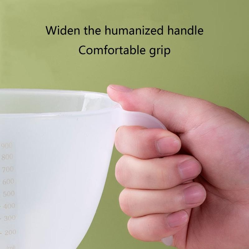 367a Filter Measure Cup Clear Slabing Eieren Vloeistof Meetkom met schaal Plastic Materiaal Vloeistof Metenen glazen