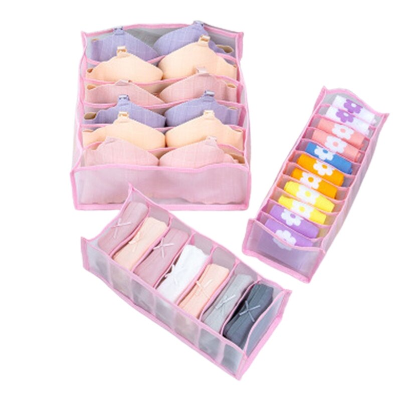 Drawer Dividers, Drawer Divider Organizers 5PCS DIY Plastic Grid Adjustable Plastic Divider Household Storage Makeup: D--Pink