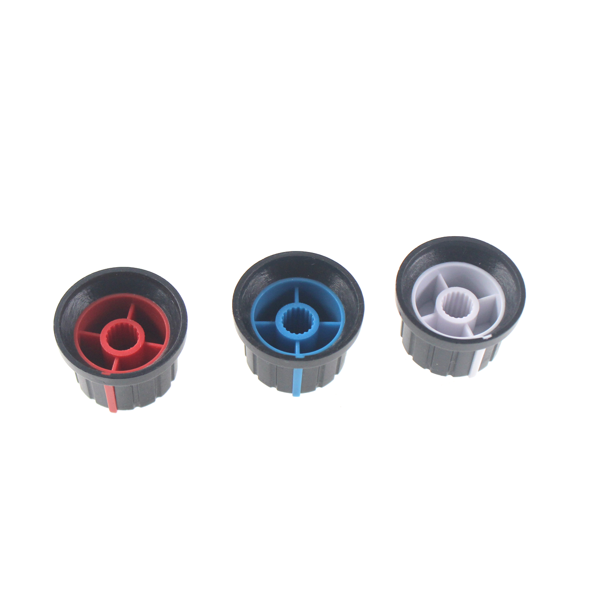 10PCS Dual color knob 24 with indication plastic knob 6mm potentiometer cap speaker knob straw hat amplifier knob
