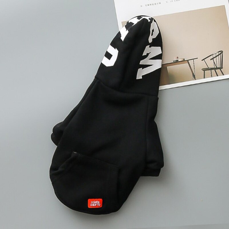 Dog Hoodies Pet Clothing For Dog Clothes Winter French Bulldog Clothes For Dogs Pets Clothing Dogs Coat Jacket Chihuahua Costume: L / black