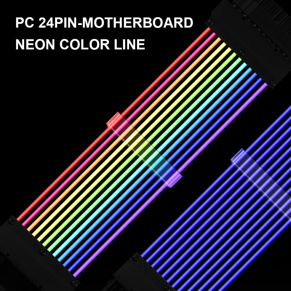 2 Gen PSU Power Supply Extension Cable RGB ATX 24Pin GPU 8Pin Triple Streamer PCI-E 6+2P Dual Rainbow Cord PC Case Decoration