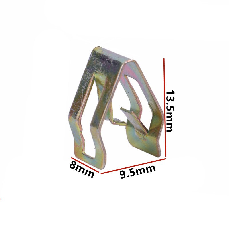 Auto U-Type Metalen Ijzeren Klem Center Console Dashboard Geluid Radio Cd Dvd Navigatie Panel Fasteners Clips Rivet Auto snap Gesp: 10Pcs D629