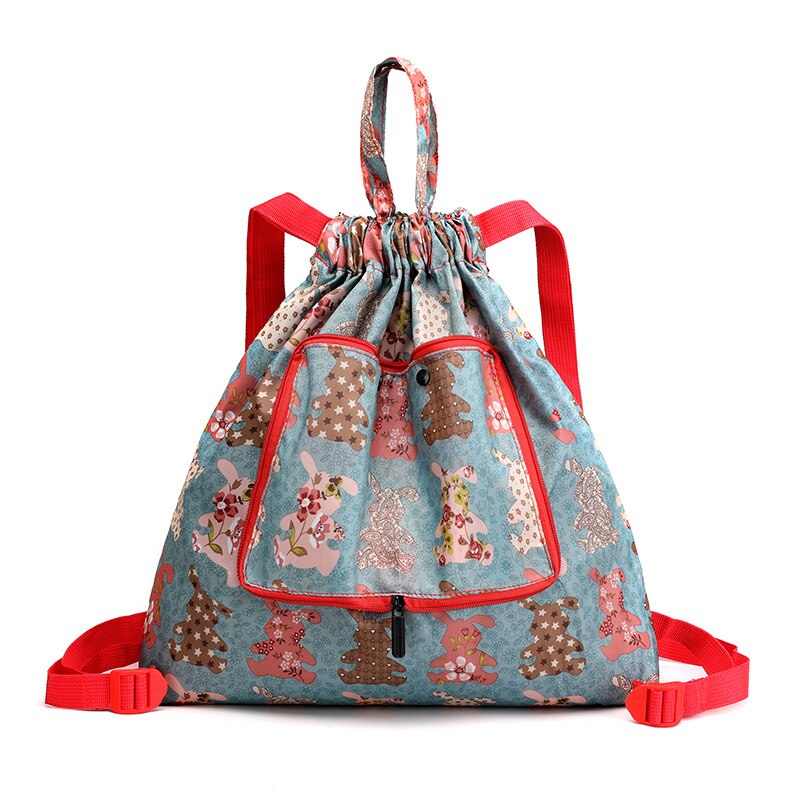 Sac à dos étanche à cordon coulissant pour femmes et hommes, avec motif de feuilles, de sport en plein air, de Fitness, d'entraînement, de gymnastique, de surf, de rangement de chaussures: Rabbit