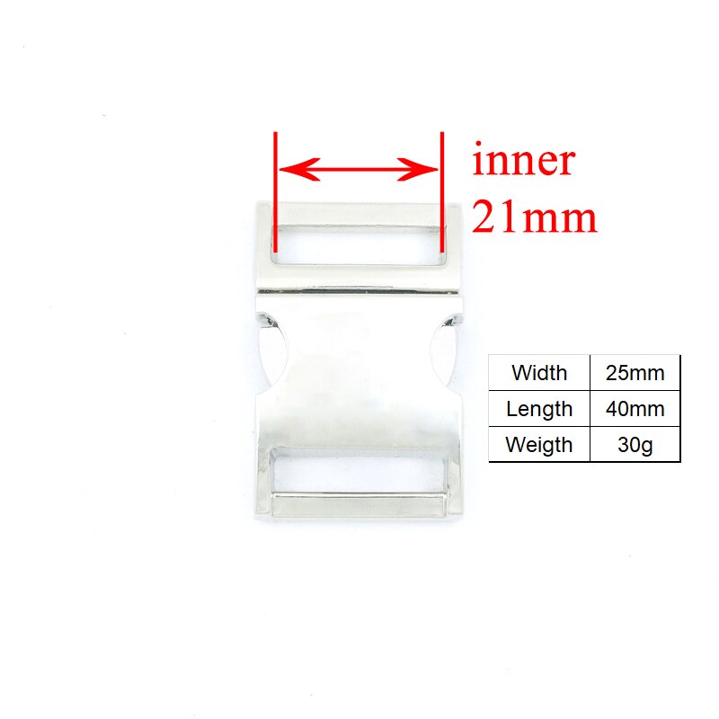 Metal side release curved buckles durable plated buckle 15mm and 20mm