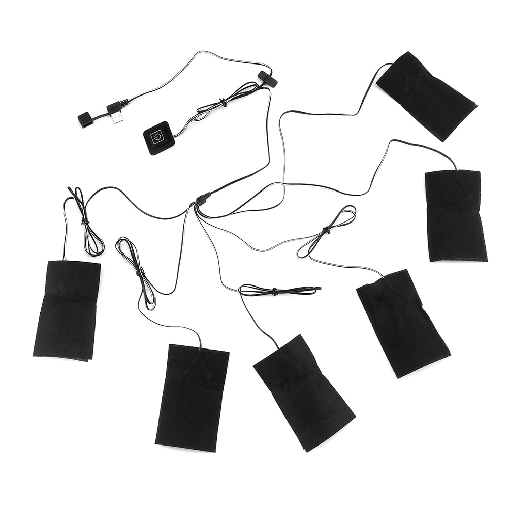 1 Set USB Electric Heated Jacket Heating Pad Outdoor Themal Warm Winter Heating Vest Pads for DIY Heated Clothing: Default Title