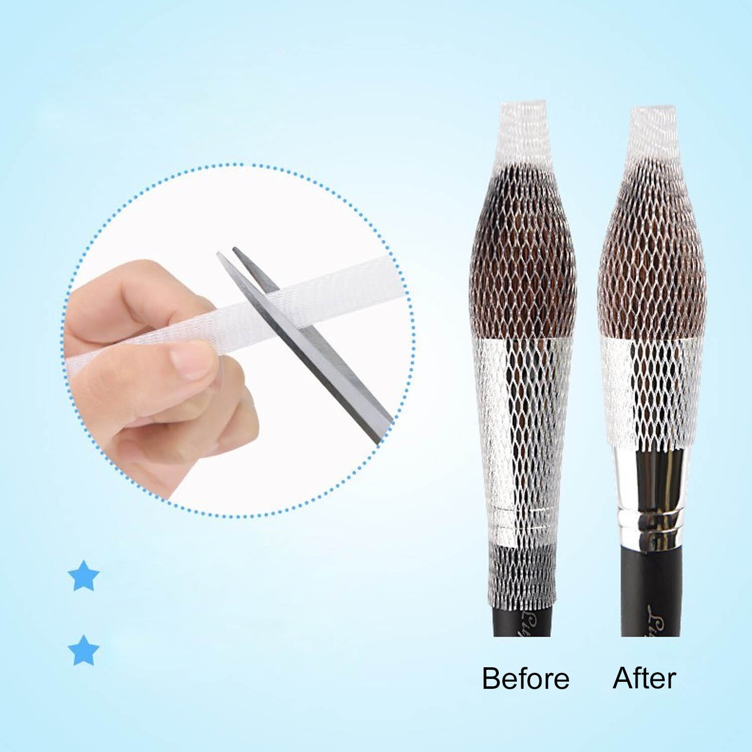 Filet de protection pour pinceaux de maquillage, maille élastique, accessoire de beauté, cosmétique, couverture du stylo, filet sous gaine, outil sans brosses, 50pcs