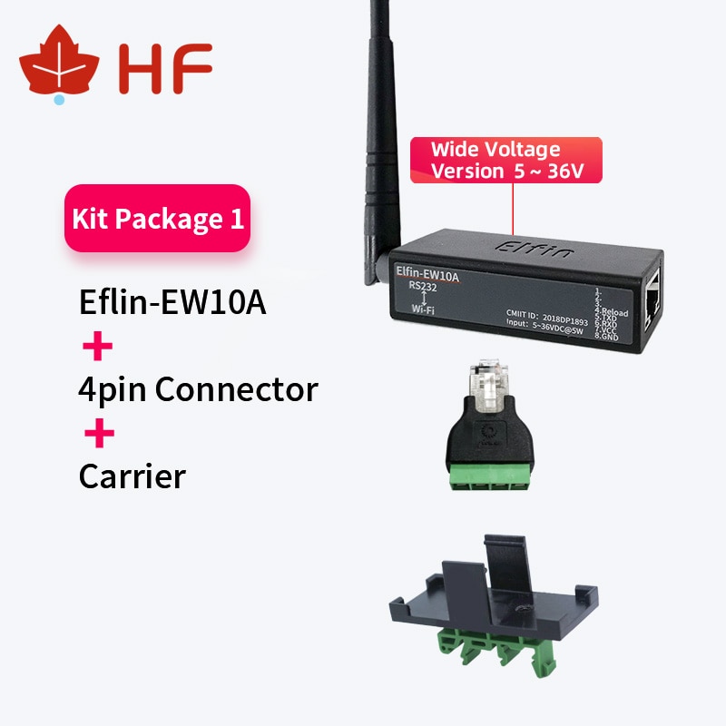 Smallest Elfin-EW10A-0 Wireless Networking Devices Modbus TPC IP Function RJ45 RS232 to WIFI Serial Server: kit 3