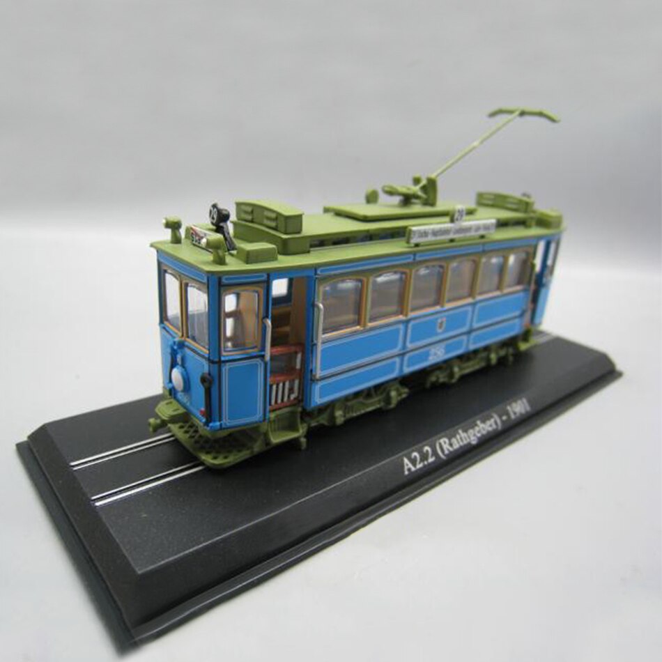 1PCS HO 1:87 Autorail Standard Model Train Track Trai Model Toy Collection Model Ornaments: blue train
