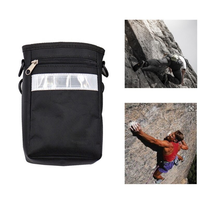 Outdoor Chalk Powder Bag Adjustable Belt Climbing Gymnastics Rock Chalk Bag Climbers With Drawstring Closure