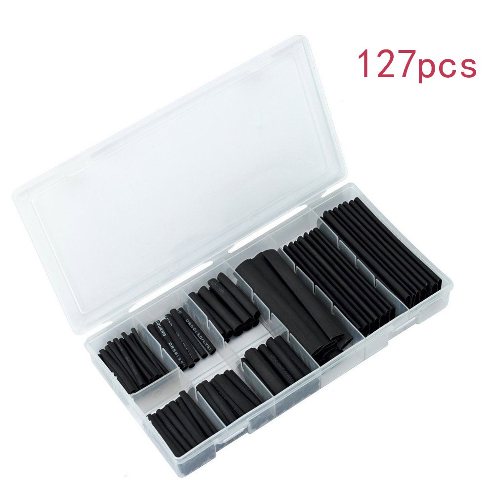 Newly 127Pcs Car Electrical Cable Heat Shrink Tubing Wrap Sleeve 7 Sizes Assorted TE889