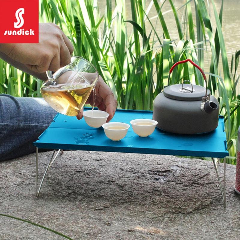 Durable Camping Tables Multi-function For Outdoor Camping Foldable Table Aluminum Alloy Portable Tea Table Desk Blue