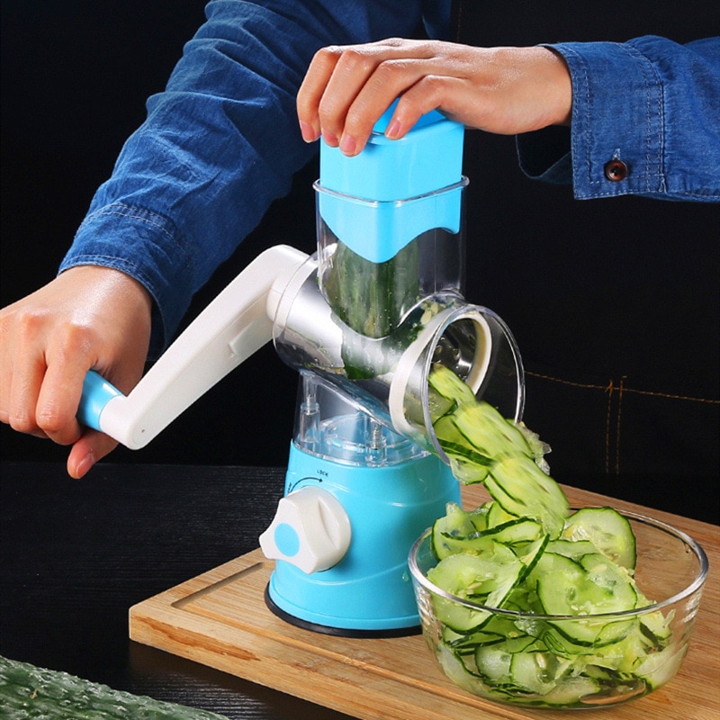 Potato Carrot Grater Slicer Vegetable Cutter Round Mandoline SlicerStainless Steel Multifunction Chopper Blades Kitchen Tool