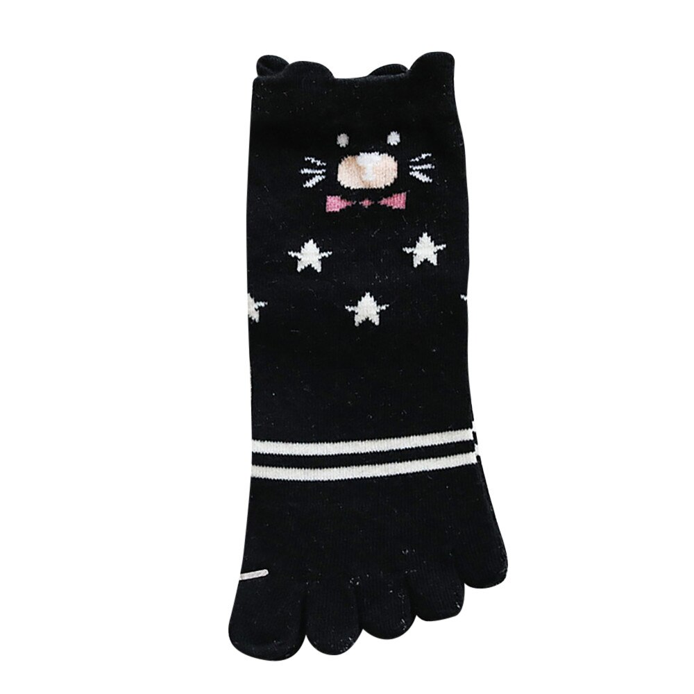 1Pair Children Animal Toe Socks Five Finger Toe Socks Cotton Breathable Polyester Spring Funny Socks #529: Black