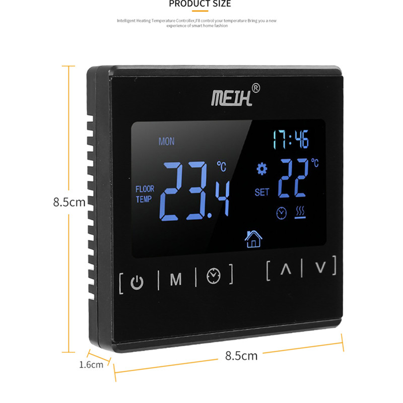 110V 120V 230V All Touch Screen Temperature Controller Thermoregulator Black Back Light Electric Heating Room Thermostat