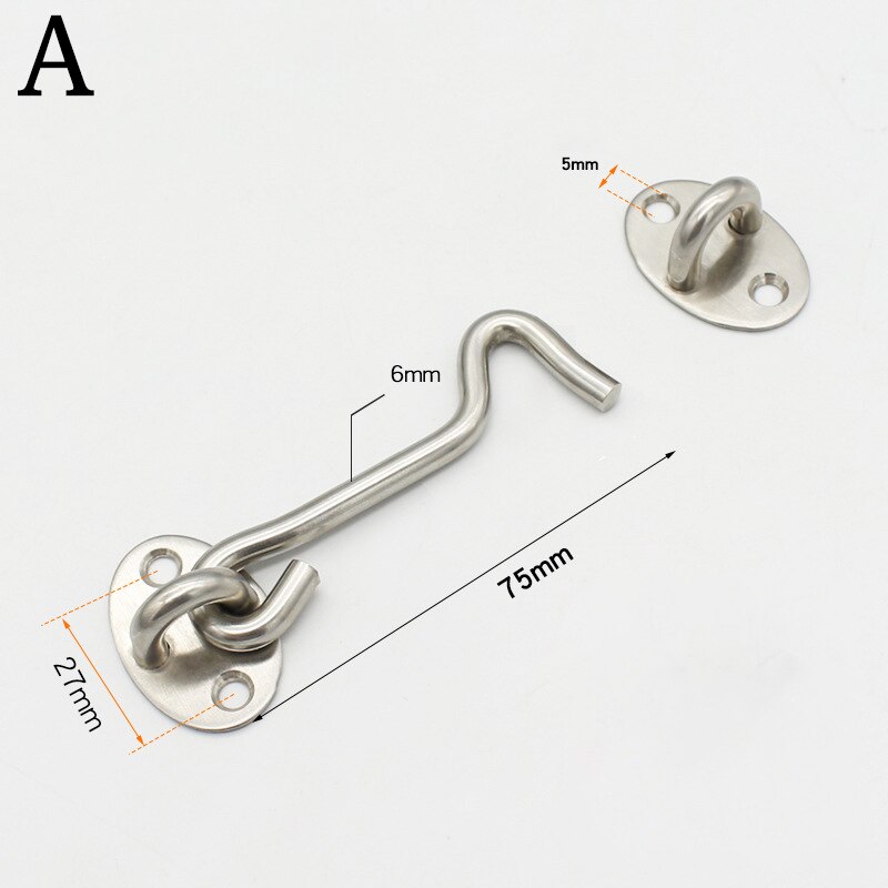 3 Inch Barn Door Latch Hook And Eye Latch With Screws Black Stainless Steel 2 Pcs