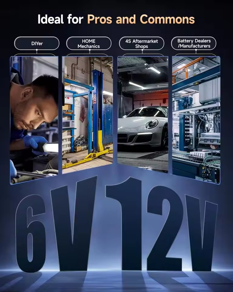 Foxwell BT301 probador de batería de coche herramienta analizadora de circuito de carga de arranque de batería probador de alternador de sistema de batería de 6/12V