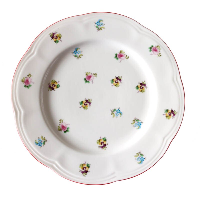Ensemble de Table de Style campagnard à bord rouge/bol en céramique bol à soupe ménage
