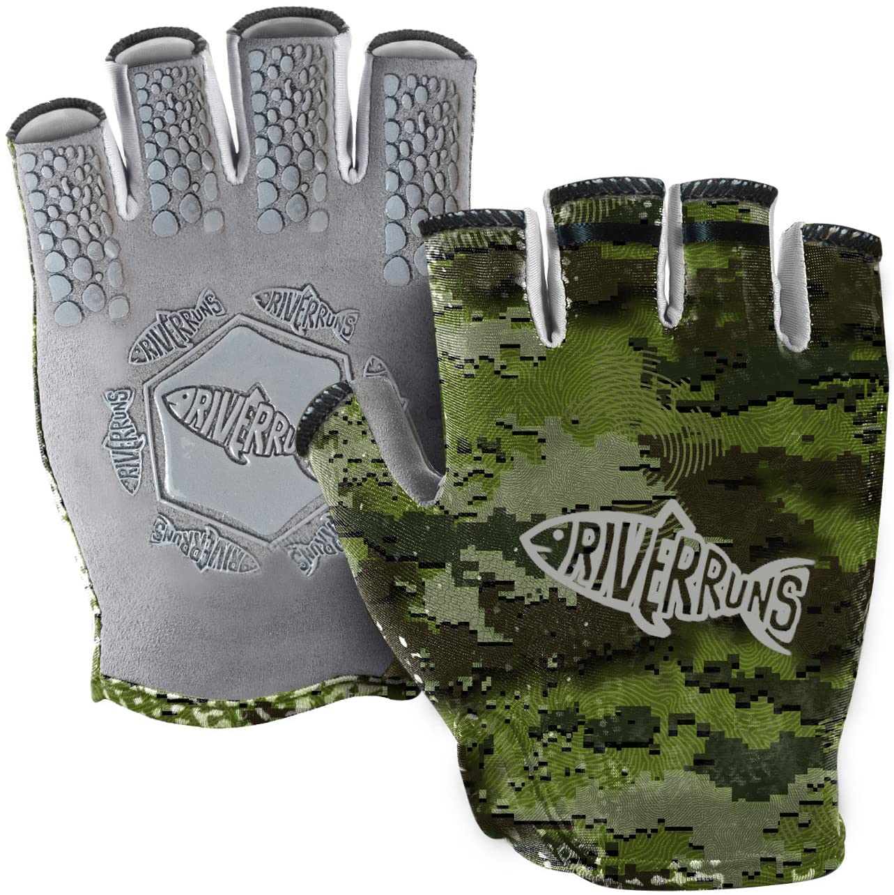 Guantes de pesca UPF50 + guantes de sol guantes de pesca sin dedos guantes de pesca ligeros y transpirables hombres para kayak remo: M / Negro