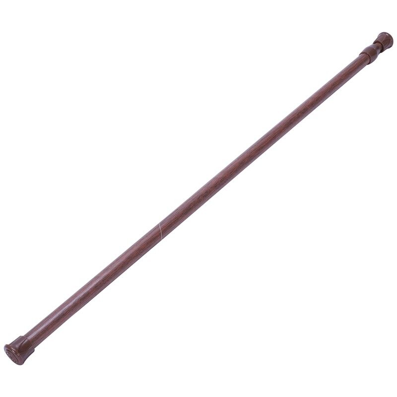 Varillas telescópicas extensibles con resorte, poste de cortina de tensión, 55-90Cm, Color madera