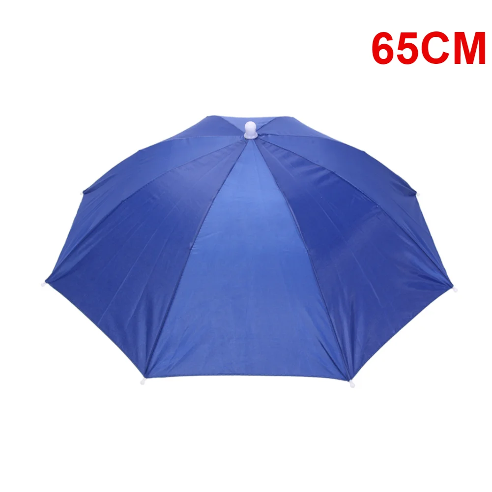 55/65/69/77/95cm Outdoor Fishing Caps Rain Umbrella Hat Foldable Fishing Sunshade Headwear Cap Waterproof Camping Beach Sun Hat: Red