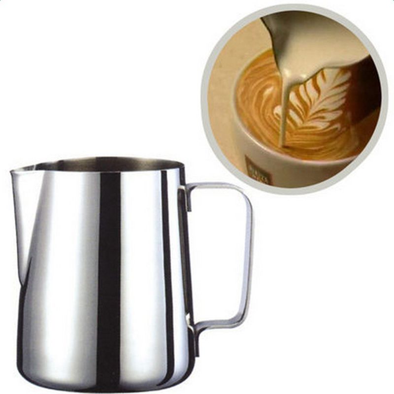 Mælkekande mælkekande rustfrit stål mælkeskåle til mælkeskummer håndværk kaffe latte mælkeskummende kande latte art  (200ml)