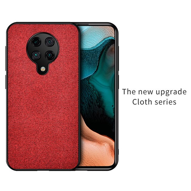 Funda de tela para Huawei Y9A, funda de lujo suave de silicona de TPU, funda trasera de plástico de PC duro para Huawei Y9A, Coque, Fundas a prueba de golpes: Red