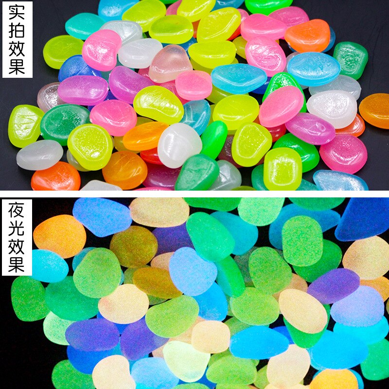 50 Pieces Luminous Stone Glow in the Dark Pebbles Toys Glowing Stones Rocks for Walkways Aquarium Plants Garden Yard Decor