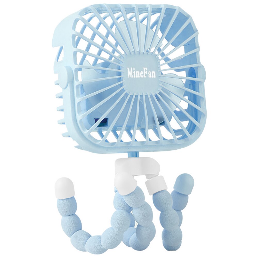 Sommer usb genopladelig batteridrevet ventilator mini barnevogn blæser 600 mah personlig bærbar skrivebord håndholdt baby seng autostol ventilator: 2