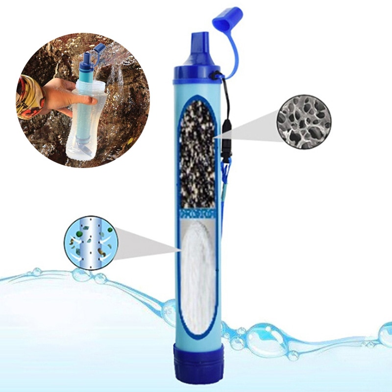 Outdoor Waterzuiveraar Draagbare Rechte Drinken Stro Tool Voor Camping Wandelen Wilde Survival Emergency Life Water Filter Apparatuur