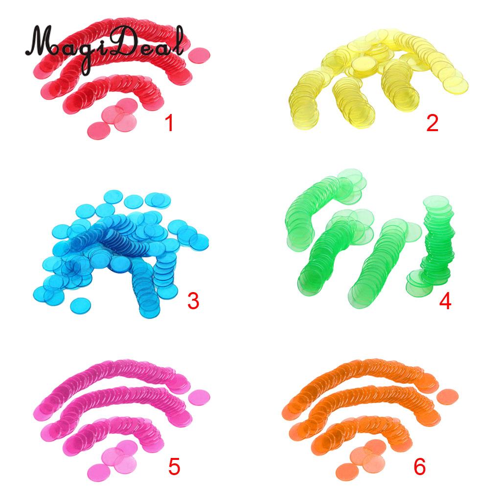 Magideal top 100 stk pro count bingo poker chips markører til klasseværelset karneval bingo spil kort 3cm 6 farver