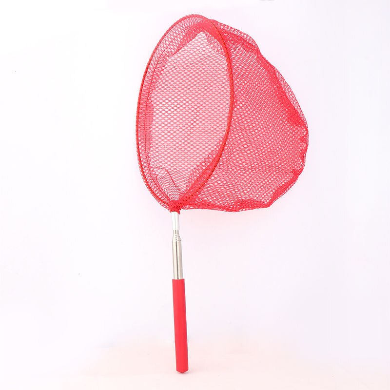 freundlicher Edelstahl Teleskop Fischnetz draussen Wasser Spielzeug Erfassen Schmetterling Insekt Netz freundlicher Erweiterbar Fischnetz: rot