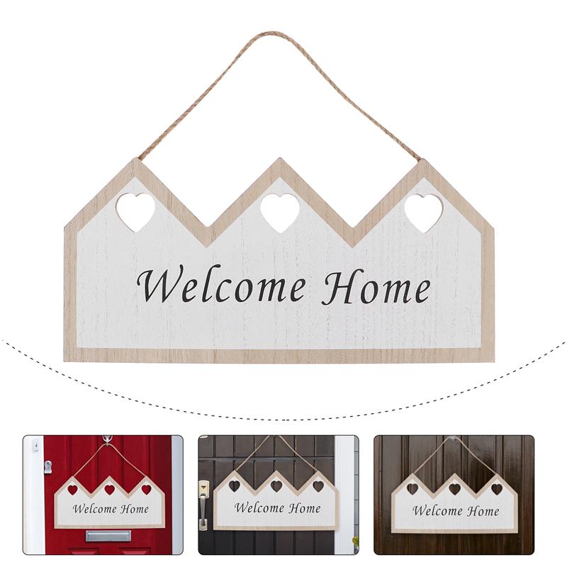 1Pc Welcome Home Durable Premium Door Hanging Sign Door Plaque for Shop Home