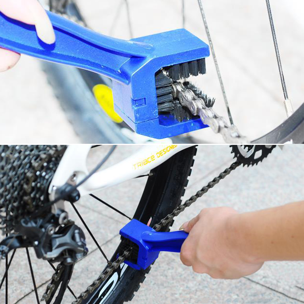 Aubtec Motorcycle Chain Cleaner Plastic Bike Bicycle Moto Brush Cycling Clean Chain Cleaner Outdoor Scrubber Tool Repare