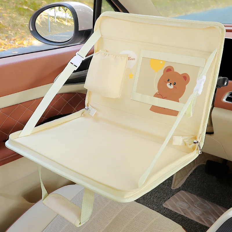 Tragbare Auto Laptop Schreibtisch Halterung Ständer essen Arbeit Auto Lenkrad Esstisch Halterung Auto Multifunktionale Lagerung Hängen Tasche: Silber