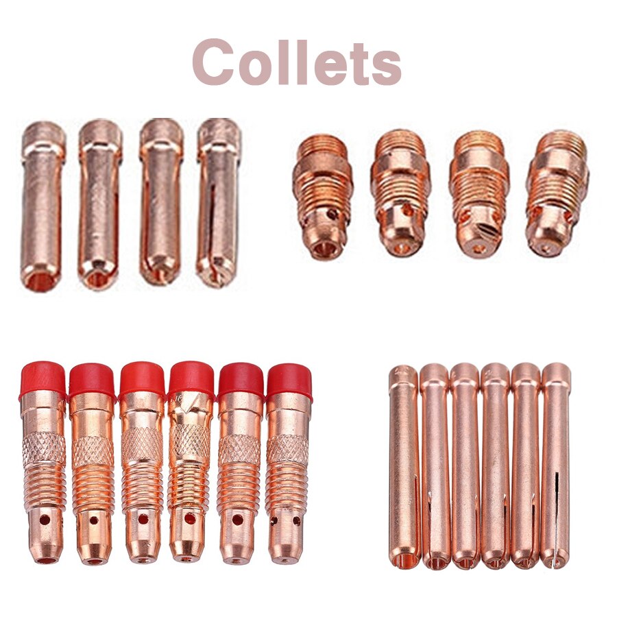 50Pcs/Lot TIG Welding Torch Inside Outside Degree Gas Lens For WP17 WP18 WP26 TIG Back Cap Collet Bodies Spares Kit Accessories