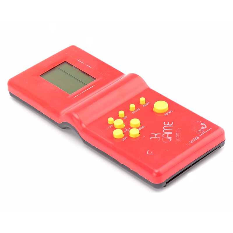Powstro tetris hånd elektronisk lcd legetøj sjovt spil mursten puslespil håndholdt spillekonsol: Rød