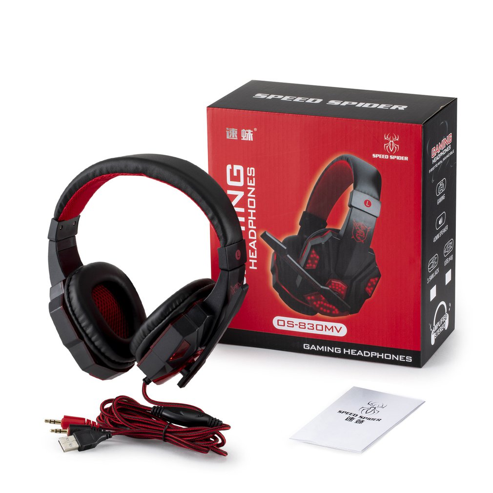 Soft Cushion Gaming Headset Surround Stereo Gaming Headset Headband Headphone USB 3.5mm LED With Mic For PC