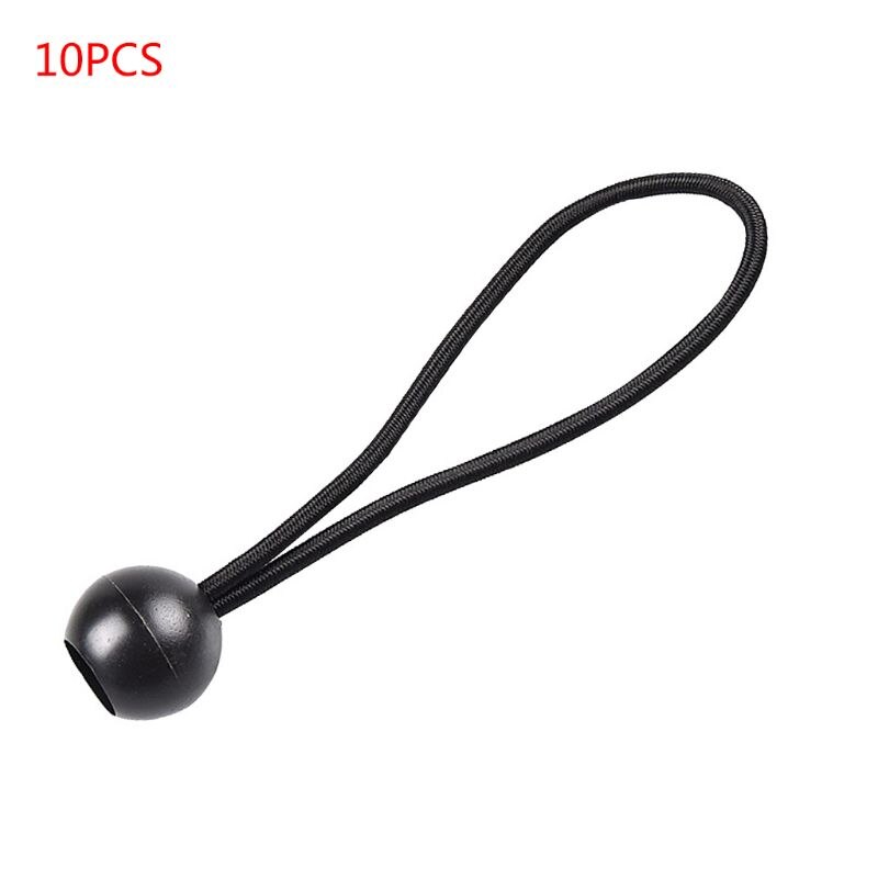 10Pcs Elastische Zeildoek Bungee Ballen Koord Tent Luifel Tarp Vlag Tie Touw Vaste 11UA: Black